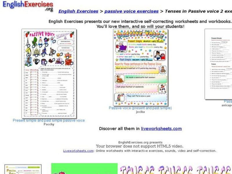 ESL: Tenses in Passive Voice Interactive