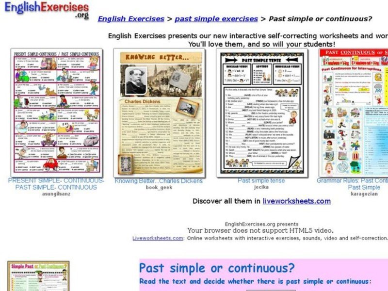 ESL: Continuous and Past Simple Interactive