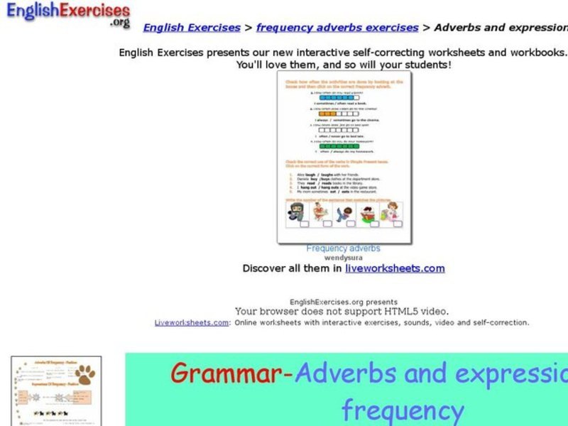 Adverbs and Expressions of Frequency Interactive