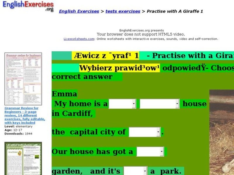 Practise with A Giraffe  Interactive