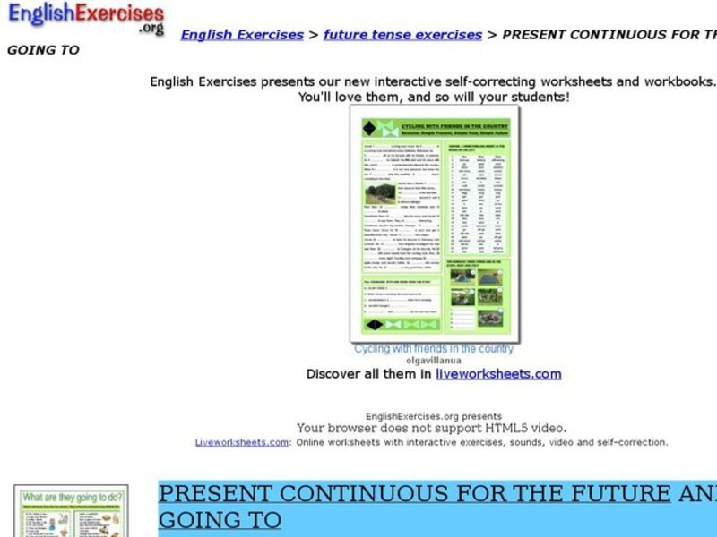 Present Continuous for the Future and Be Going To Interactive