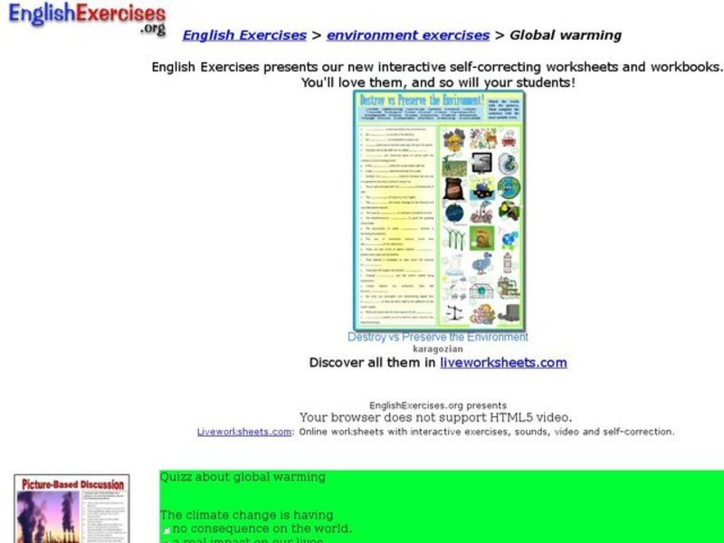 ESL Global Warming Quiz Interactive
