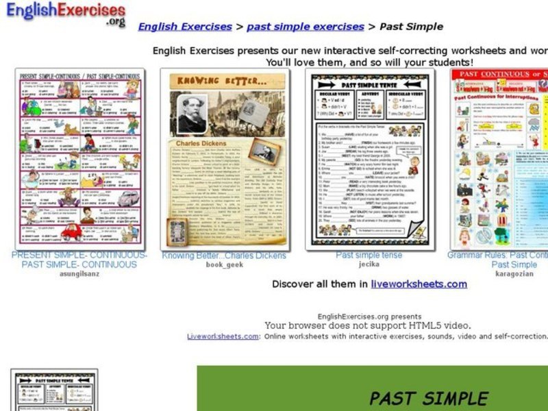 English Exercises: Past Simple Tense Interactive