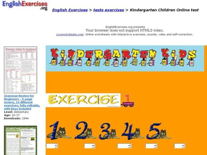Kindergarten Children Online Test Interactive