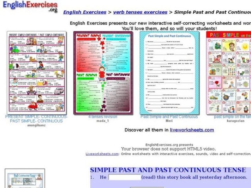 Simple Past and Past Continuous Interactive