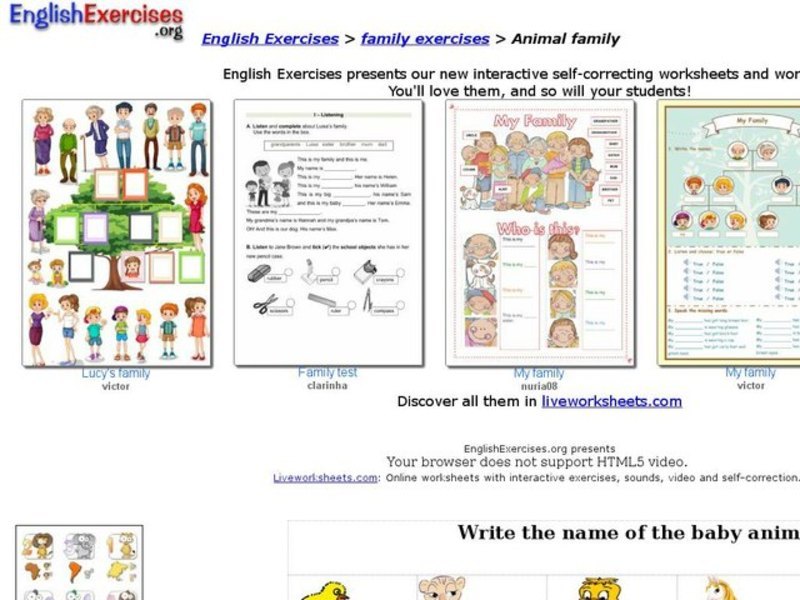 Animal Family Interactive