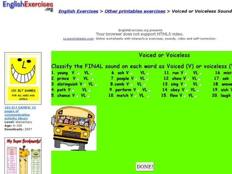  Voiced or Voiceless Sounds Interactive