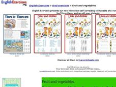 ESL Vocabulary: Fruits and Vegetables Interactive