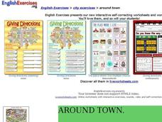 English Exercises: Around Town Interactive