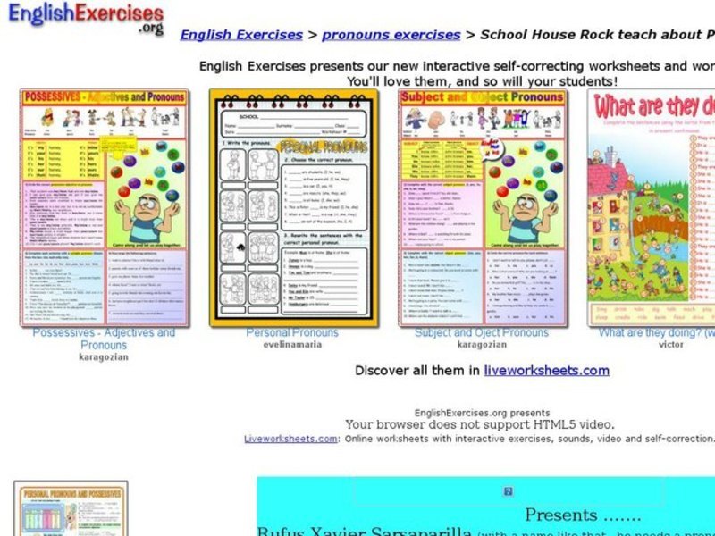 School House Rock Teaches about Pronouns Interactive