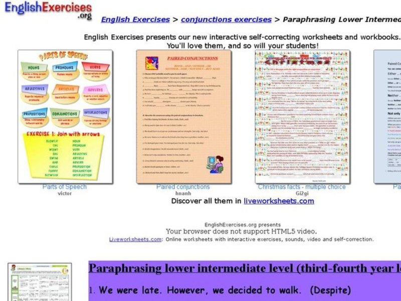  Paraphrasing Lower Intermediate Interactive