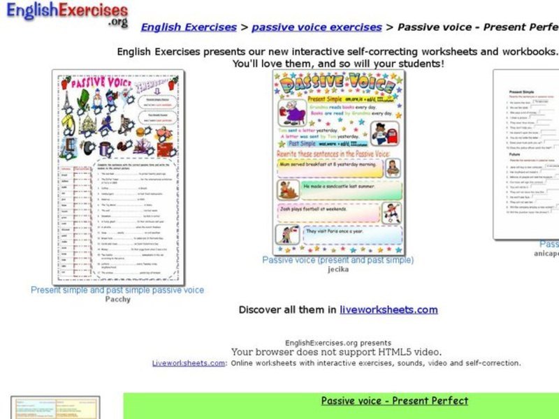 Passive Voice - Present Perfect Interactive