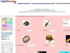 ESL Vocabulary: Musical Instruments Interactive