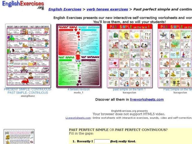 Past Perfect Simple and Continuous Tense Interactive