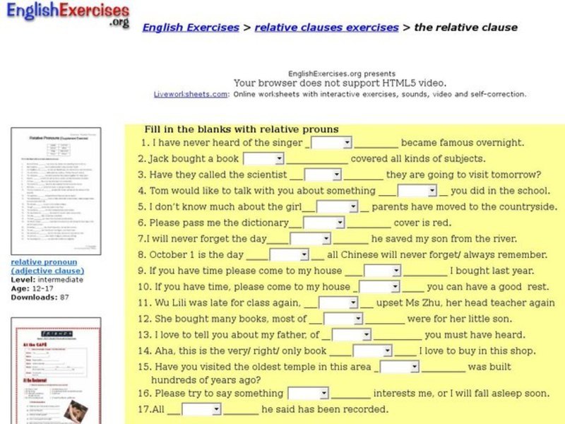 The Relative Clause Interactive