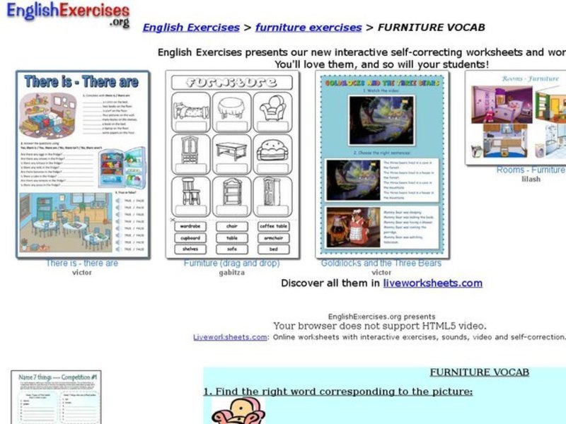 Furniture Vocab Interactive