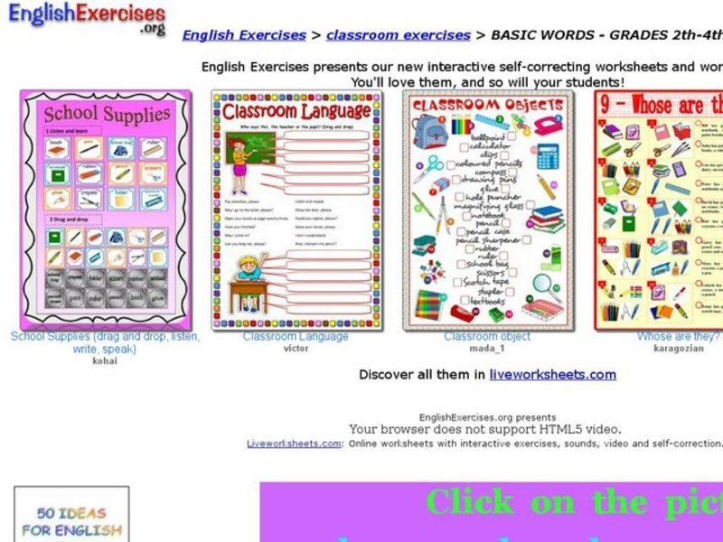 Basic Words- Grades 2-4 Interactive
