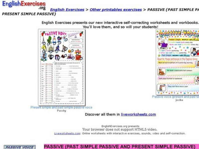ESL: Passive Voice Exercise Interactive