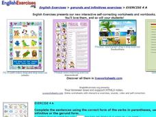 Gerund and Infinitives Exercise 4A Interactive