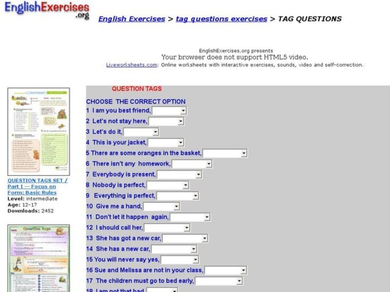 Tag Questions Interactive