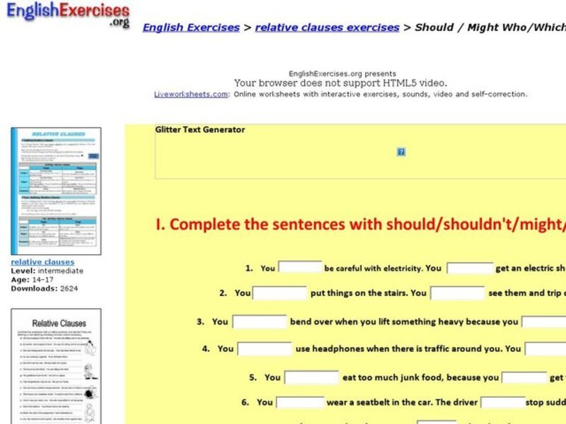 Should/Might, Who/Which/That Interactive