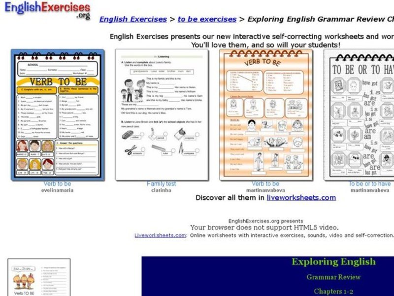 Exploring English Grammar Review Chapters 1-2 Interactive