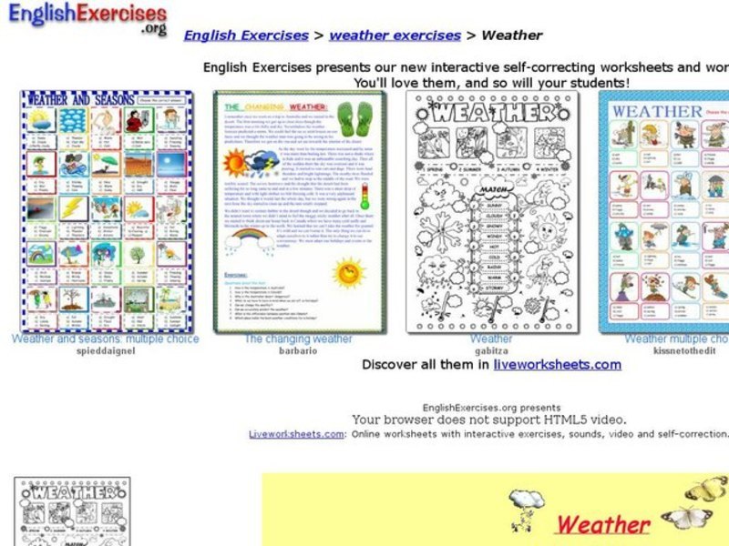 ESL: Weather Activity Interactive
