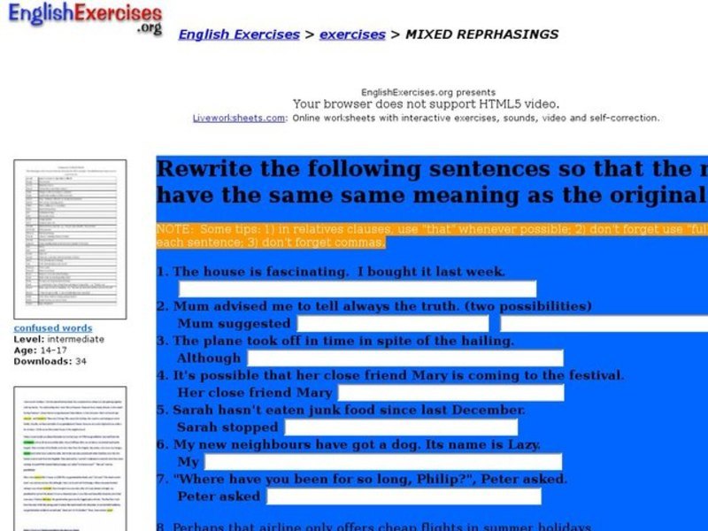 Mixed Rephrasings Interactive