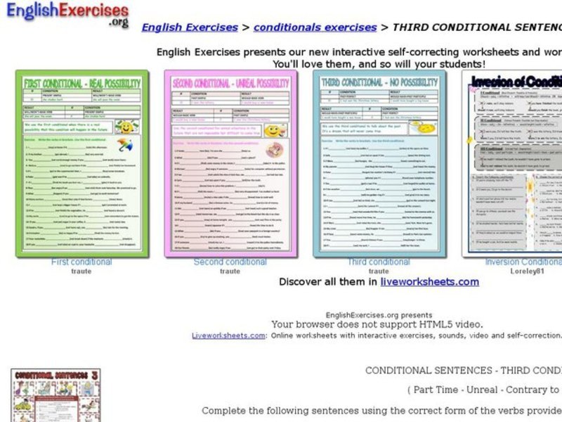 English Exercises: Conditionals Exercises Interactive
