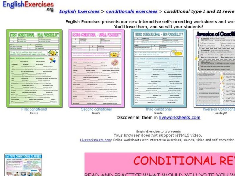 Conditional  Type I and II Review Interactive