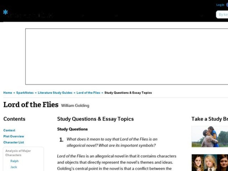 Lord of the Flies by William Golding: Study Guide - Mini Essays Study Guide