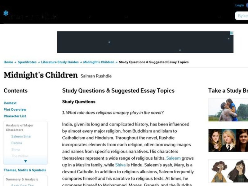 Midnight’s Children by Salman Rushdie: Study Guide - Mini Essays Study Guide