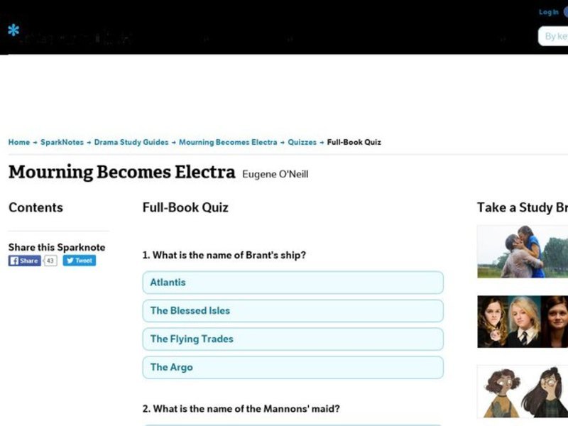 Mourning Becomes Electra Quiz Interactive