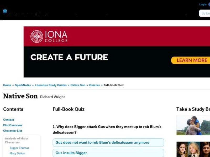 Native Son Quiz Interactive