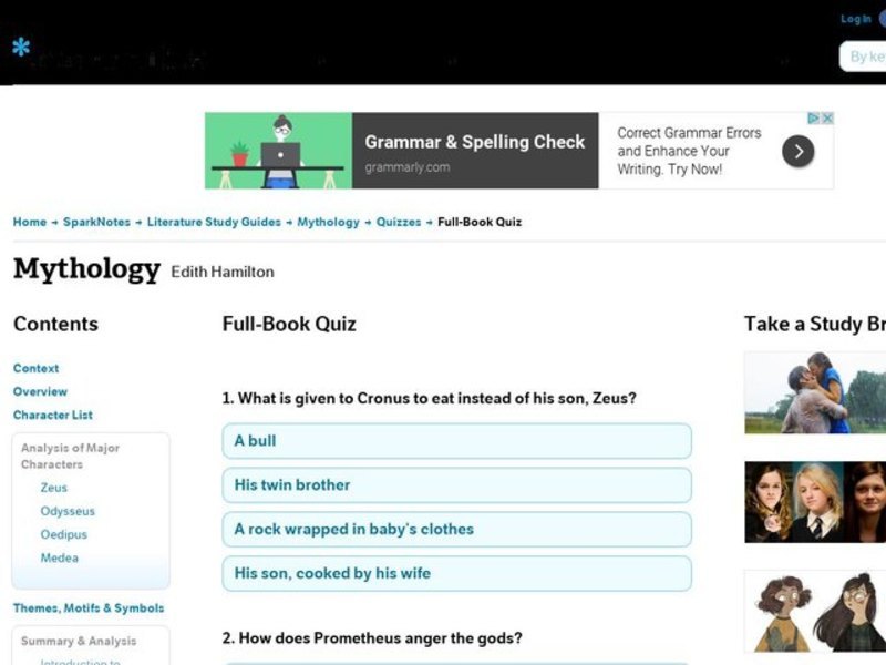 Mythology Quiz Interactive