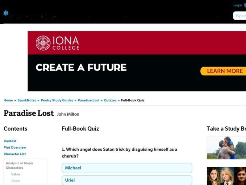 Paradise Lost Quiz Interactive