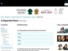 A Separate Peace Quiz Interactive