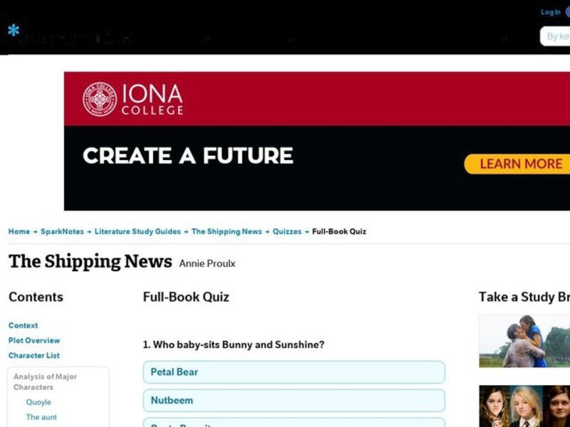 The Shipping News Quiz Interactive