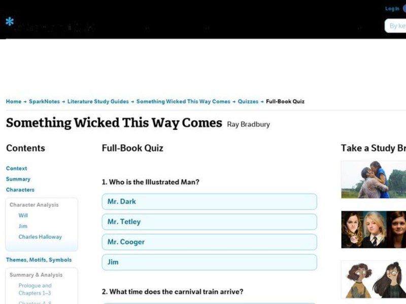 Something Wicked This Way Comes Quiz Interactive
