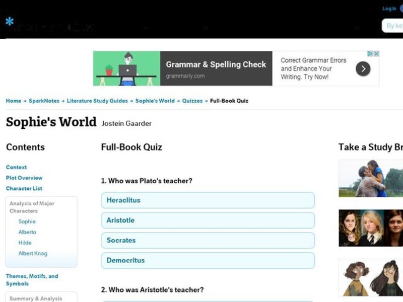 Sophie's World Quiz Interactive