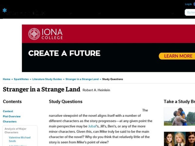 Stranger in a Strange Land by Robert A. Heinlein: Study Guide - Mini Essays Study Guide