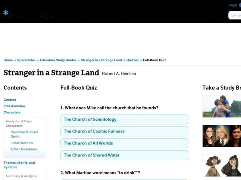 Stranger in a Strange Land Quiz Interactive