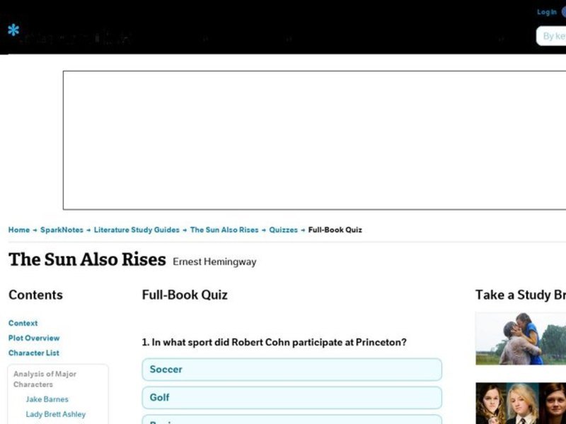 The Sun Also Rises Quiz Interactive