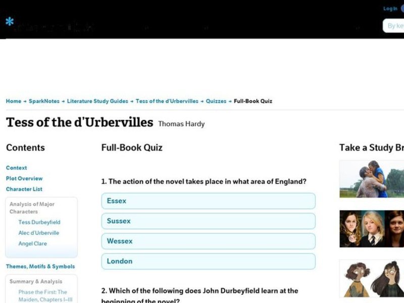 Tess of the d’Urbervilles Quiz Interactive