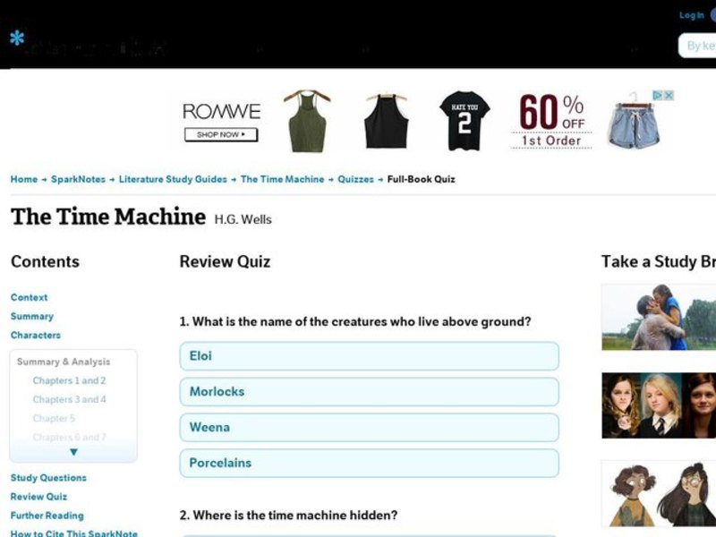 The Time Machine Review Quiz Interactive