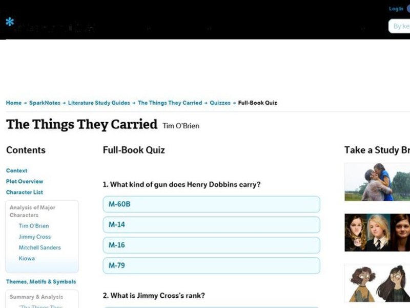 The Things They Carried Quiz Interactive
