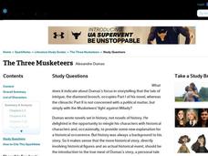 The Three Musketeers by Alexandre Dumas: Study Guide - Mini Essays Study Guide