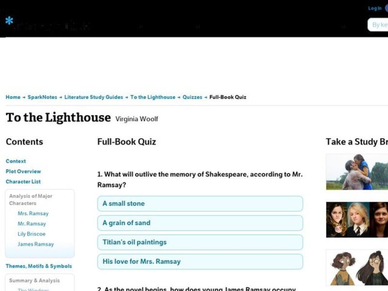 To the Lighthouse Quiz Interactive