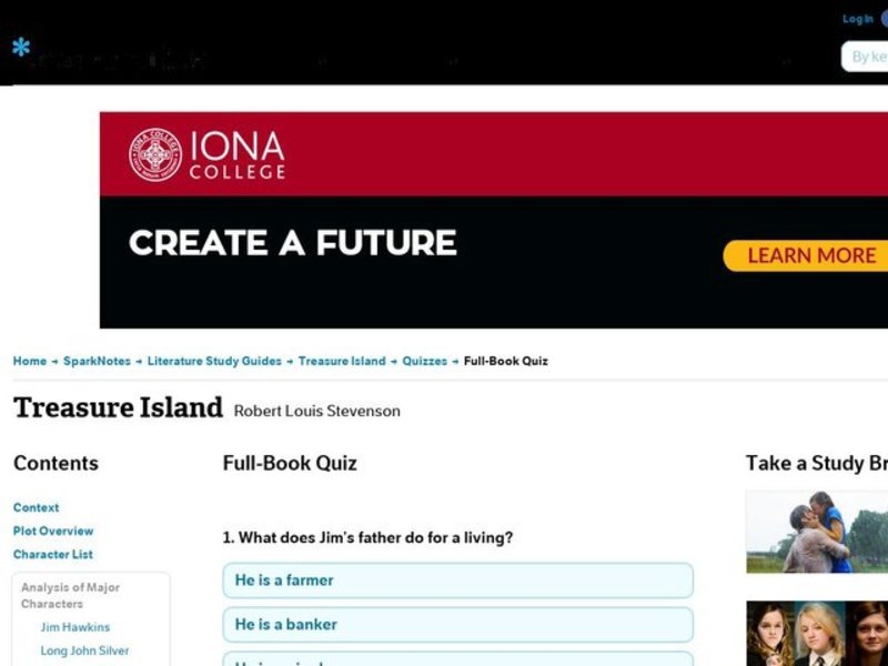 Treasure Island Quiz Interactive