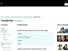 Tortilla Flat Quiz Interactive